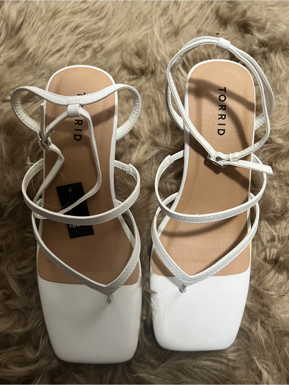 Torrid White Kitten Heels Strappy-Heel Sandal